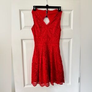 Francesca's Collections Vibrant Red Backless Dress